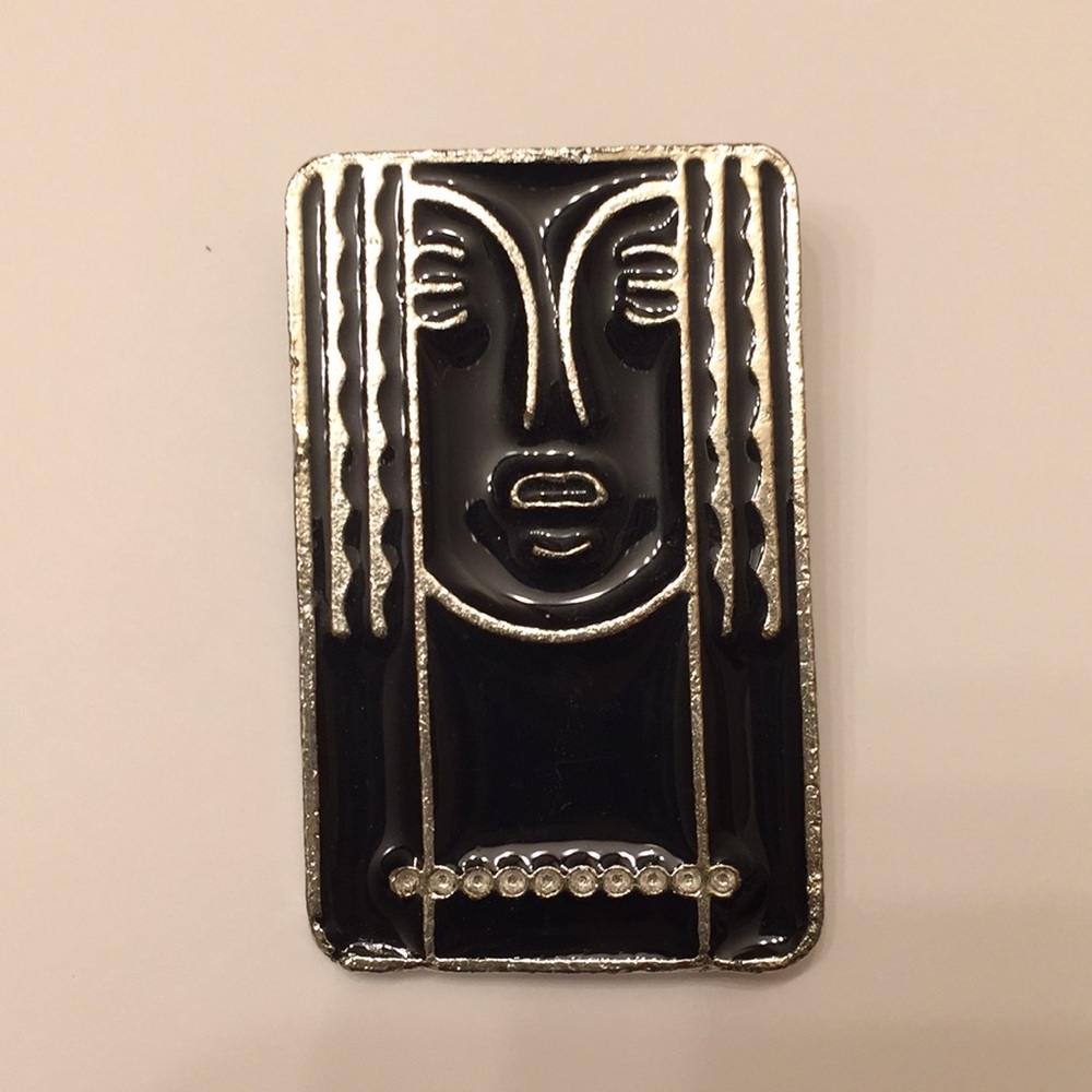 Ritz Enamel Pewter Brooch